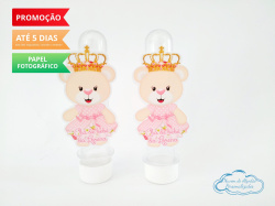 Aplique de tubete Ursinha Princesa em pé Aplique de tubete Ursinha Princesa em pé