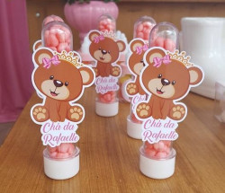 Aplique de tubete Ursinha Princesa Marrom Aplique de tubete Ursinha Princesa Marrom