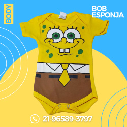 Body Temático Bob Esponja para Mêsversário de Bebês / DISPONÍVEL P Body Temático Bob Esponja para Mêsversário de Bebês / DISPONÍVEL P