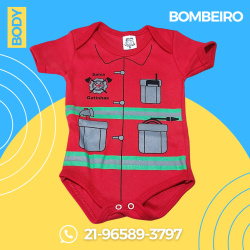 Body Temático Bombeiro para Mêsversário de Bebês / DISPONÍVEL  M G Body Temático Bombeiro para Mêsversário de Bebês / DISPONÍVEL  M G