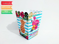 Cachepô P Flamingo e Abacaxi Cachepô P Flamingo e Abacaxi