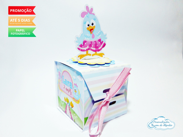 Caixa cubo com capa Galinha pintadinha Caixa cubo com capa Galinha pintadinha-Caixa cubo com capa  Galinha pintadinha
Fazemos todos os temas e cores.
Na hora do seu pedido
