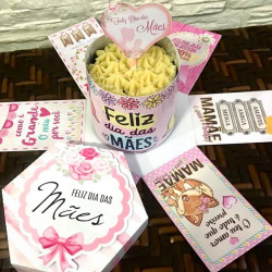 Caixa explosão para mini bolo 10cm Dia das mães Caixa explosão para mini bolo 10cm Dia das mães