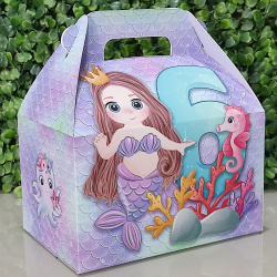 Caixa Maleta personalizada Menina Sereia caixa bem grande Caixa Maleta personalizada Menina Sereia caixa bem grande