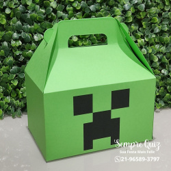 Caixa Maleta personalizada Minecraft verde bem grande Caixa Maleta personalizada Minecraft verde bem grande