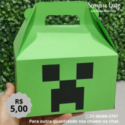 Caixa Maleta personalizada Minecraft verde BEM GRANDE 30+ Caixa Maleta personalizada Minecraft verde BEM GRANDE 30+
