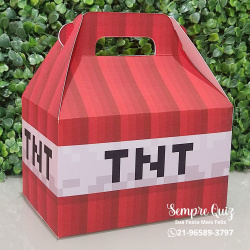 Caixa Maleta personalizada Minecraft vermelha BEM GRANDE Caixa Maleta personalizada Minecraft vermelha BEM GRANDE