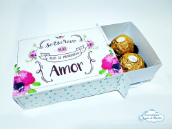 Caixa para 6 docinhos - Dia das mães - Amor Caixa para 6 docinhos - Dia das mães - Amor