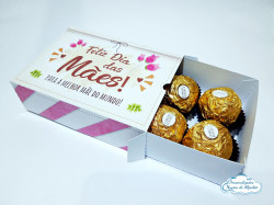 Caixa para 6 docinhos - Dia das mães - Feliz dia das mães Caixa para 6 docinhos - Dia das mães - Feliz dia das mães