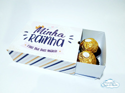 Caixa para 6 docinhos - Dia das mães - Minha rainha Caixa para 6 docinhos - Dia das mães - Minha rainha