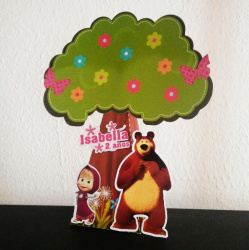 Caixa pirâmide  árvore  Masha e o Urso Caixa pirâmide  árvore  Masha e o Urso