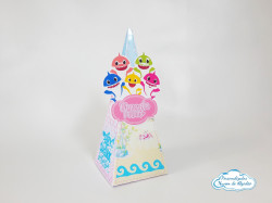 Caixa pirâmide Baby Shark menina Caixa pirâmide Baby Shark menina