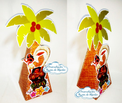 Caixa pirâmide coqueiro Moana Caixa pirâmide coqueiro Moana