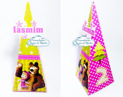 Caixa pirâmide Masha e o Urso Caixa pirâmide Masha e o Urso