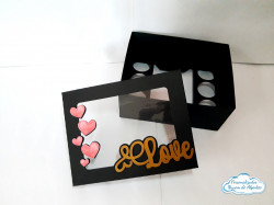 Caixa para pote e 6 docinhos com visor - Dia dos namorados Caixa para pote e 6 docinhos com visor - Dia dos namorados