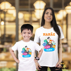 Camiseta Personalizada Mundo Bita kit com 2 unidades Camiseta Personalizada Mundo Bita kit com 2 unidades
