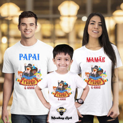 Camiseta Personalizada Mundo Bita kit com 3 unidades Camiseta Personalizada Mundo Bita kit com 3 unidades