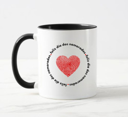Caneca Feliz Dia dos Namorados Com Coração Digital Caneca Feliz Dia dos Namorados Com Coração Digital