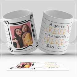 Caneca Personalizada de Porcelana Amizade Amigas Caneca Personalizada de Porcelana Amizade Amigas