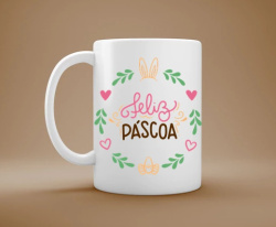 Caneca Porcelana Feliz Páscoa 02 Caneca Porcelana Feliz Páscoa 02