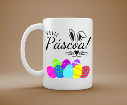 Caneca Porcelana Feliz Páscoa Caneca Porcelana Feliz Páscoa