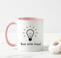 Caneca Porcelana Personalizada Tarja Rosa Caneca Porcelana Personalizada Tarja Rosa