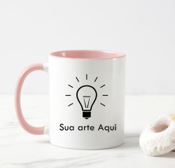 Caneca Porcelana Personalizada Tarja Rosa Caneca Porcelana Personalizada Tarja Rosa
