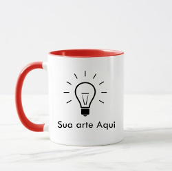 Caneca Porcelana Personalizada Tarja Vermelha Caneca Porcelana Personalizada Tarja Vermelha