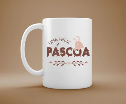 Caneca Porcelana Uma Feliz Páscoa Caneca Porcelana Uma Feliz Páscoa