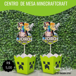 Centro de Mesa Minecraft Personalizado Infantil Centro de Mesa Minecraft Personalizado Infantil
