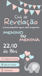 Convite Digital Chá de Revelão Menina ou Menino  Personalizado  envio pelo whatsapp Convite Digital Chá de Revelão Menina ou Menino  Personalizado  envio pelo whatsapp