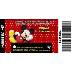 Convite personalizado Mickey  tamanho 14x6,5