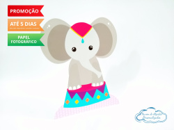 Display de mesa Circo rosa 27cm - Elefante Display de mesa Circo rosa 27cm - Elefante