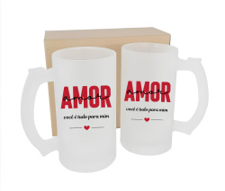 Kit 2 Canecas de Chopp Dia dos Namorados Amor Você É Tudo Para Mim Kit 2 Canecas de Chopp Dia dos Namorados Amor Você É Tudo Para Mim