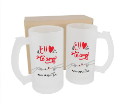 Kit 2 Canecas de Chopp Dia dos Namorados Eu Te Amo Kit 2 Canecas de Chopp Dia dos Namorados Eu Te Amo