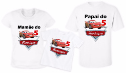 Kit 3 camisetas Carros Disney Personalizada Kit 3 camisetas Carros Disney Personalizada