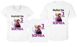 Kit 3 camisetas da frozen filme Kit 3 camisetas da frozen filme