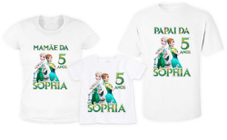 Kit 3 camisetas da frozen para aniversário Kit 3 camisetas da frozen para aniversário