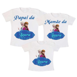 Kit 3 camisetas Frozen para aniversário Kit 3 camisetas Frozen para aniversário
