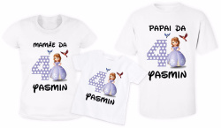 Kit 3 camisetas Princesa Sofia Kit 3 camisetas Princesa Sofia