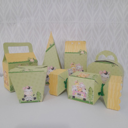 Kit 60 Caixas Para Montar- Tema Safari Menina Kit 60 Caixas Para Montar- Tema Safari Menina