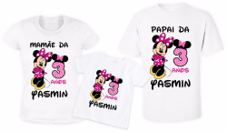 Kit camisetas Minnie rosa Personalizada aniversário Kit camisetas Minnie rosa Personalizada aniversário