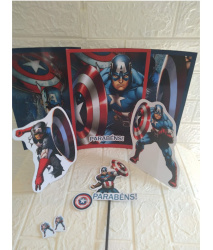 Kit festa Capitão América decoração de aniversário Kit festa Capitão América decoração de aniversário