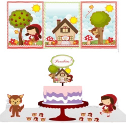 Kit festa Chapeuzinho Vermelho decoração só um bolinho Kit festa Chapeuzinho Vermelho decoração só um bolinho