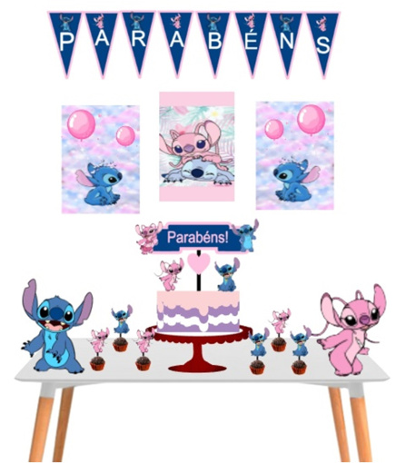 Kit Festa Stitch e Angel Decoração de Aniversário Stitch só um bolinho ...