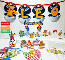 Kit só um bolinho Pokemon - Tamanho P Kit só um bolinho Pokemon - Tamanho P