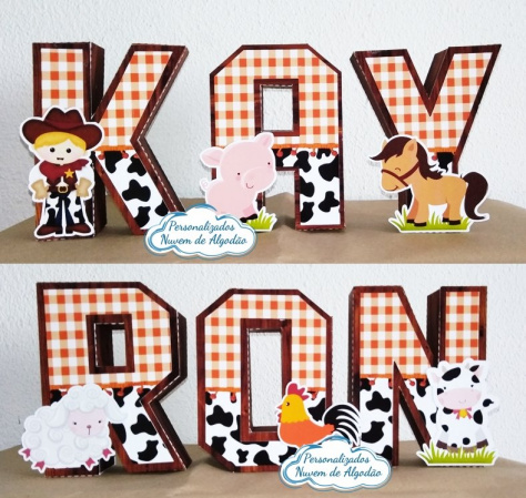 Letra 3d Fazendinha Letra 3d Fazendinha-Letra 3d Fazendinha
Atenção: Valor referente a unidade da letra!
Fazemos em qualquer tema.