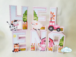 Letra 3d Fazendinha aquarela Letra 3d Fazendinha aquarela