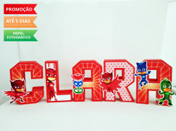 Letra 3d Pj Masks - Corujita Letra 3d Pj Masks - Corujita