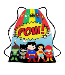 Mochila Saco Lembrancinha Liga da Justiça Personalizada Mochila Saco Lembrancinha Liga da Justiça Personalizada